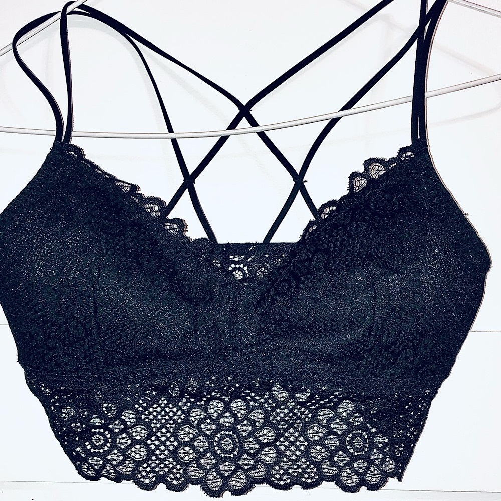 Black Lace Bralette Light Padding